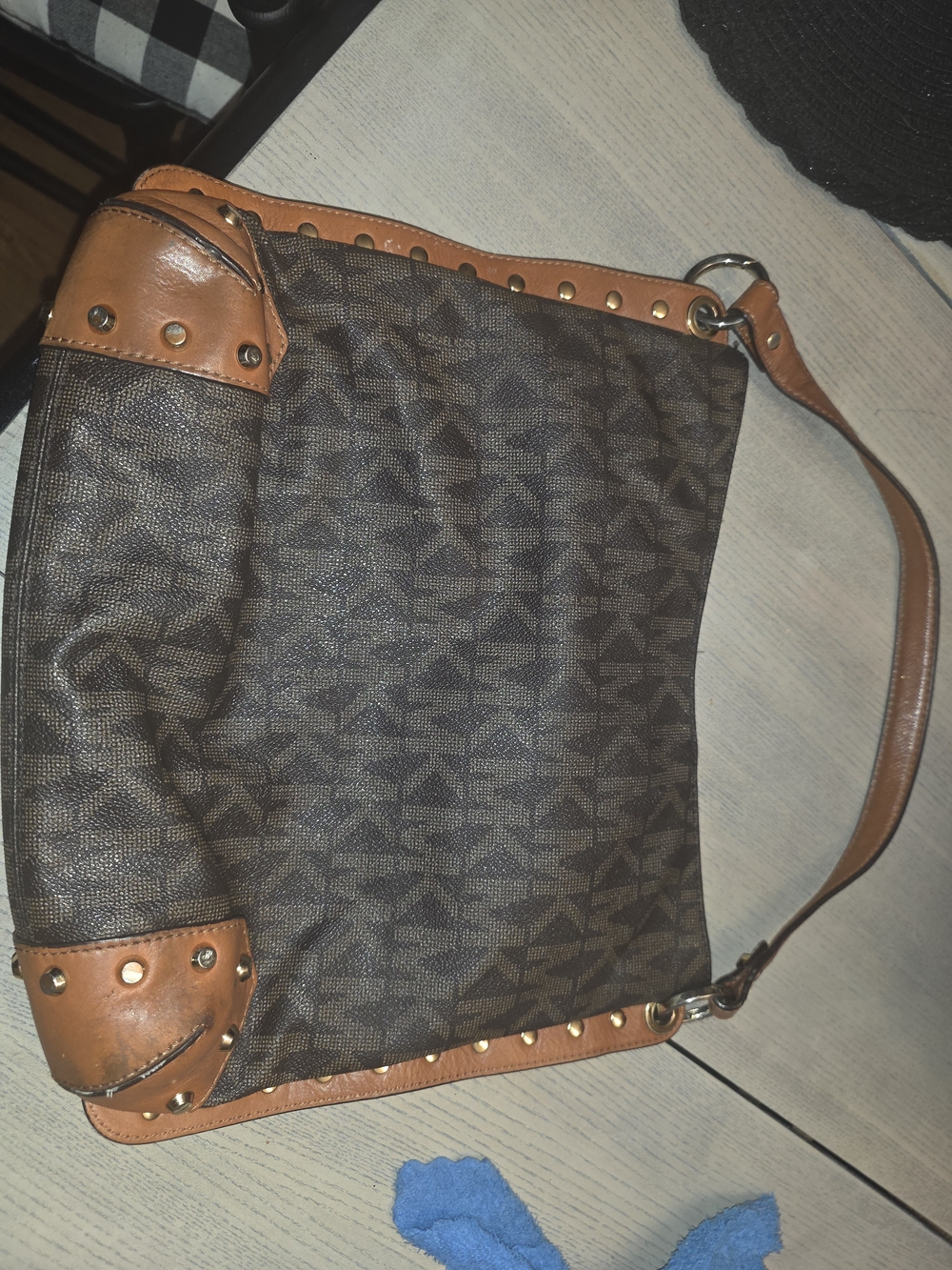 Designer-Inspired Brown and Tan Shoulder Bag